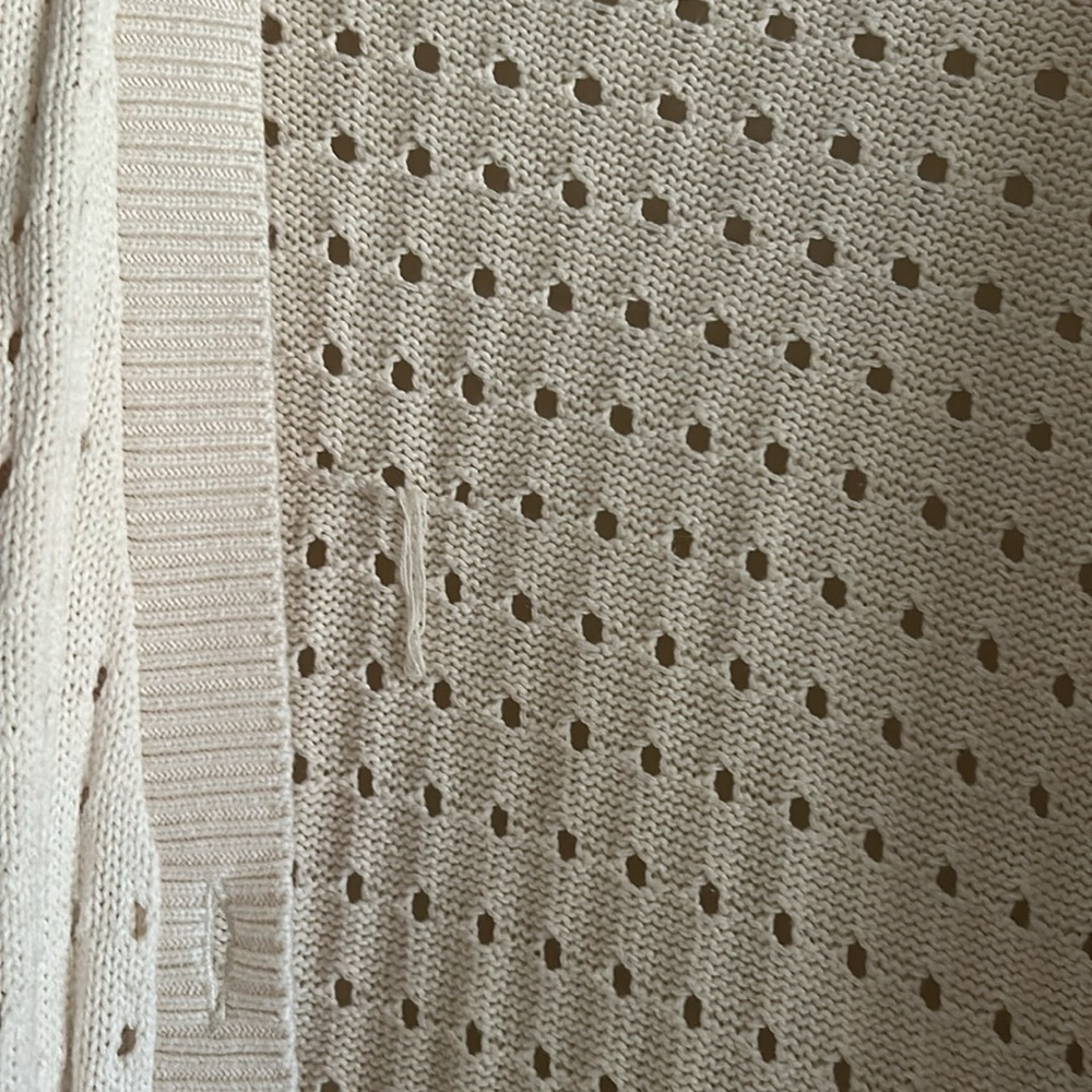 Torrid Cream Open Cable Knit Button Down Drop Shoulder Boyfriend Cardigan 3X - Picture 13 of 14